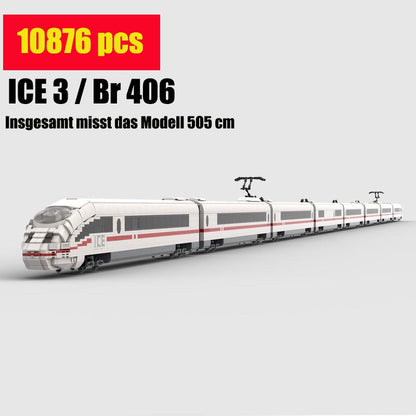 Passenger Train Sets Fit MOC-38302 German Train Technic City Model Building Blocks Toy Gift Kids Train Set. Train Cars