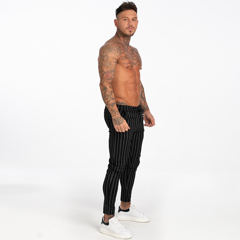 New Autumn Winter Men's Chinos Slim Fit Black Chinos Trousers for Men Stretchy Pants Thick Casual Ankle Tight Fit Street zm385