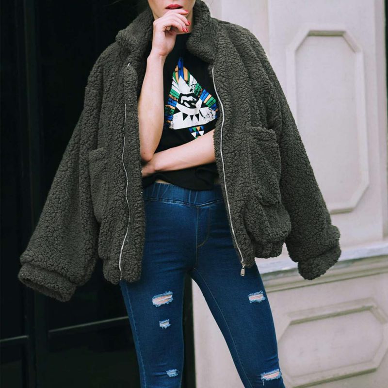 Women Elegant Faux Fur Coat