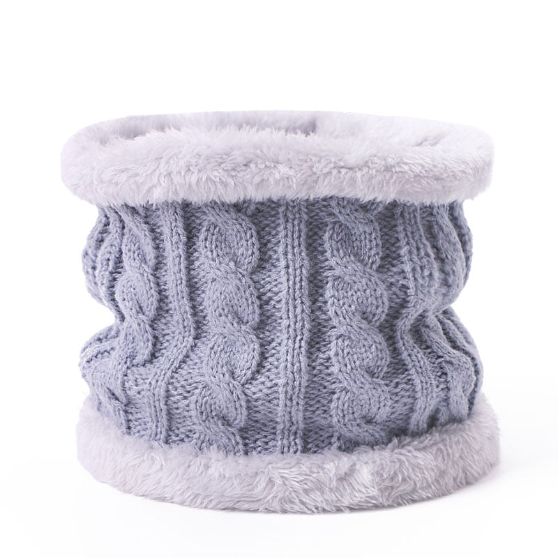 Two pieces Hat Scarf Set Beanie Cap Children's Hats Girls Caps Fake Ball Pompon Keep Warm Winter Knitted Skullies Kids Bone