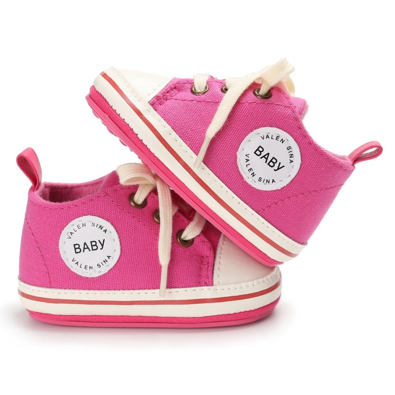 Newborn Canvas Sneakers Cotton Comfort Breathable First Walkers Crib Shoe Anti-Slip Unisex Toddler Baby Infant Boy Girl Shoes