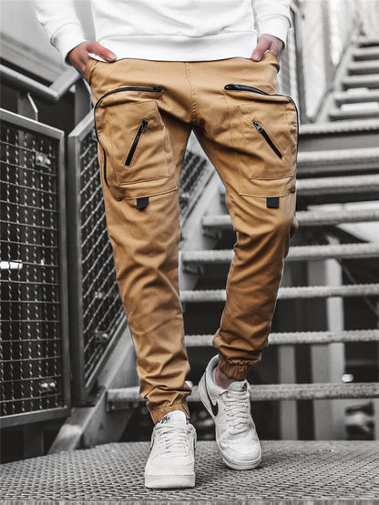CHRLEISURE Men's Cargo Pocket Trousers Pants Streetwear Joggers Jogging Running Men Sweatpants Fashion Hip Hop Loose Pants Men