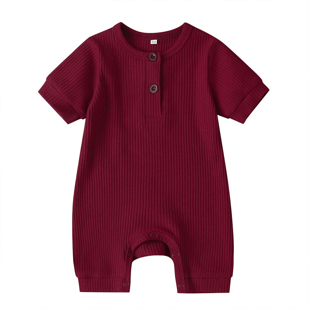 Summer Newborn Kid Baby Girl Romper Clothes 0-24M Short Sleeve Solid Jumpsuits Outfits 6 Colors