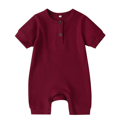 Summer Newborn Kid Baby Girl Romper Clothes 0-24M Short Sleeve Solid Jumpsuits Outfits 6 Colors