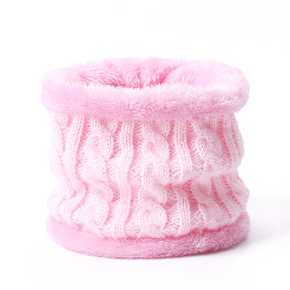 Two pieces Hat Scarf Set Beanie Cap Children's Hats Girls Caps Fake Ball Pompon Keep Warm Winter Knitted Skullies Kids Bone