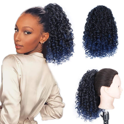 Vigorous Drawstring Puff Ponytail Afro Kinky Curly Hair Extension Synthetic Clip in Pony Tail African American Hair Extension