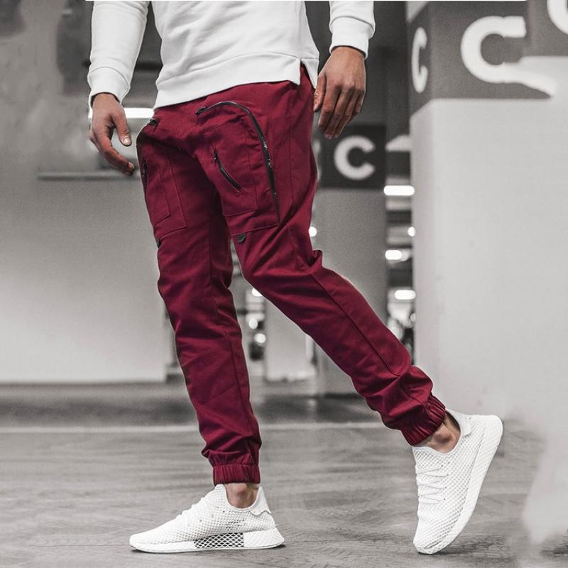 CHRLEISURE Men's Cargo Pocket Trousers Pants Streetwear Joggers Jogging Running Men Sweatpants Fashion Hip Hop Loose Pants Men