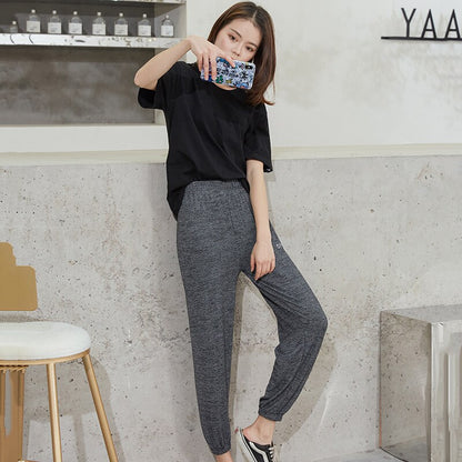 Soft Women Home Pants Casual Ankle-Length Sleep Pants Lounge Wear Women Pajama Pants Elastic Harem Pants Outwear Loose Trousers