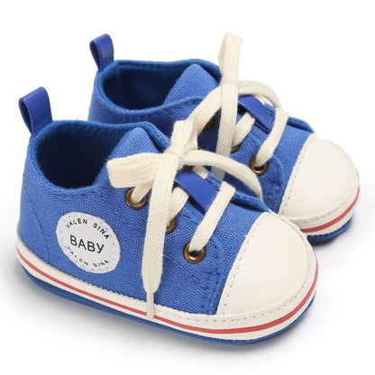 Newborn Canvas Sneakers Cotton Comfort Breathable First Walkers Crib Shoe Anti-Slip Unisex Toddler Baby Infant Boy Girl Shoes