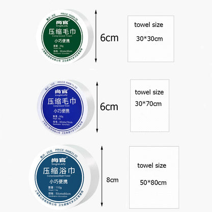 Compressed Cotton Towel Tablets Bathroom Face Hand Towel Expandable Reusable Large Bath Towels for Trip Hotel Home Travel