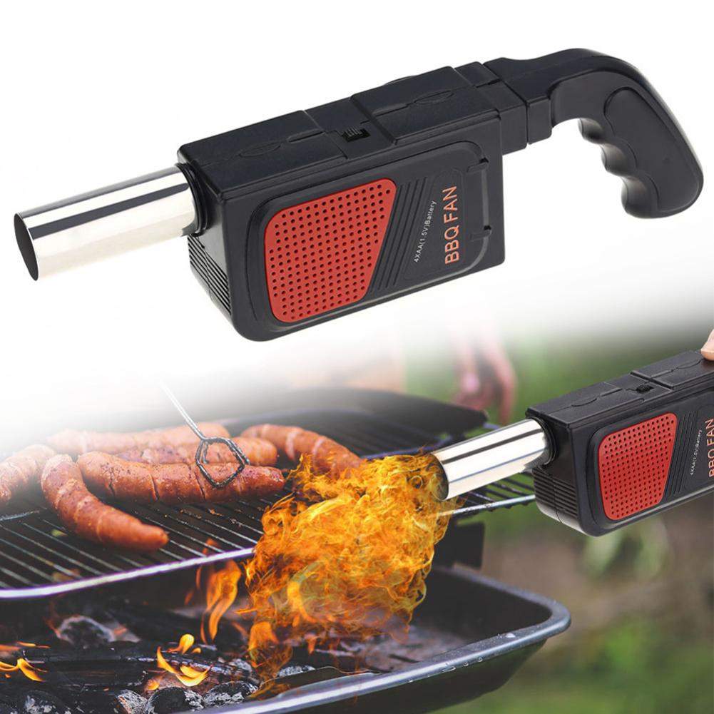 Handheld BBQ Fan Air Blowers Outdoor Camping Portable Electric Cooking BBQ Barbecue Fan Air Bellows Blower Cooking Tool Grill