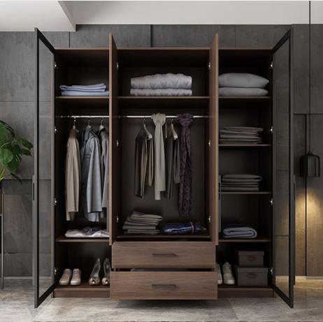 2021 Hot Sale Modern Design Bedroom Furniture Glass Door Wardrobe