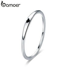 將圖片載入圖庫檢視器 Bamoer Sterling Silver 925 Tiny Red Enamel Heart Finger Rings for Women Circle Slim Fashion Jewelry Bijoux 2019 New SCR620
