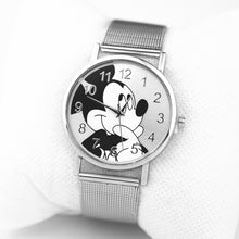 将图片加载到图库查看器，Fashion Cartoon Mickey Women Watch Men Transparent Hollow Quartz Watches Leather Strap Kid Wristwatch Girl Gift Relogio Feminino
