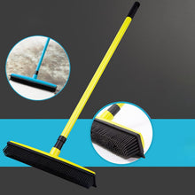 Cargar imagen en el visor de la galería, Long Push Rubber Broom Bristles Sweeper Squeegee Scratch Free Bristle Broom for Pet Cat Dog Hair Carpet Hardwood Windows Clean
