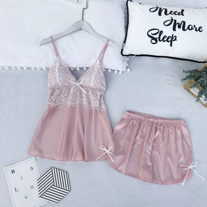 Satin Lace 5PCS Sleep Set Sexy Kimono Bathrobe Gown Female Robe Silky Nightwear Intimate Lingerie Casual Nightgown Sleepwear