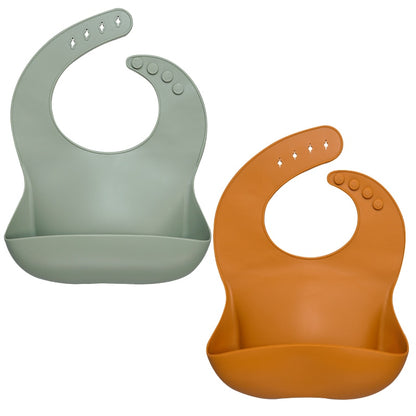 Fashionable Silicon Breastplate Baby Bib Waterproof Solid Infant Bandana Bibs Newborn Feeding Burp Cloth Drooling Scarf Dropship