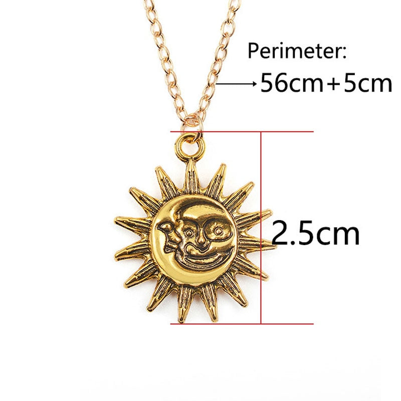 Smiley Face Sun Necklace