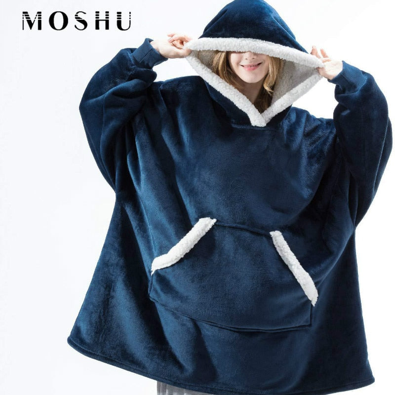 Women Pocket Hooded Blanket