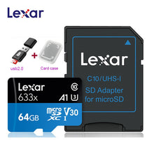 Load image into Gallery viewer, Lexar 633X New Original 95mb/s Micro SD card 512GB 128g 256GB SDXC SDHC Memory Card Reader Uhs-1 For Drone Gopro Sport Camcorder
