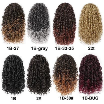 Vigorous Drawstring Puff Ponytail Afro Kinky Curly Hair Extension Synthetic Clip in Pony Tail African American Hair Extension