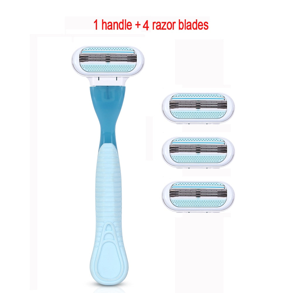 Female Safety Razor Blades Beauty Shaving For Women 3 Layer Blade Shaver Razor Blade Replacement Head For Gillette Venus