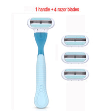 將圖片載入圖庫檢視器 Female Safety Razor Blades Beauty Shaving For Women 3 Layer Blade Shaver Razor Blade Replacement Head For Gillette Venus
