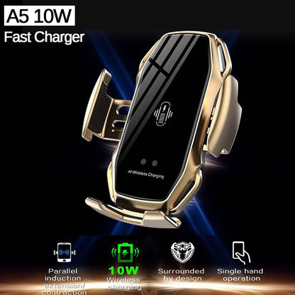 Smart Sensor Car Phone Holder Fast Charging Wireless Chargers Universal Car Holder For iPhone For Huawei AI Wireless Charging