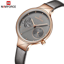 将图片加载到图库查看器，NAVIFORCE Women Watches Top Brand Luxury Fashion Female Quartz Wrist Watch Ladies Leather Waterproof Clock Girl Relogio Feminino
