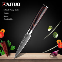 Load image into Gallery viewer, XITUO 8&quot;inch japanese kitchen knives Laser Damascus pattern chef knife Sharp Santoku Cleaver Slicing Utility Knives tool EDC New
