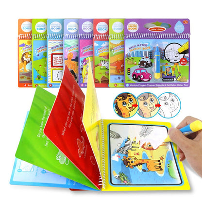 8 Styles Magic Water Drawing Book Coloring Doodle & Magic Pen Drawing Toys Early Education For Kids Birthday Gifts Puzzle Toys