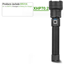 Charger l&#39;image dans la galerie, 300000 lm xhp90.2 most powerful led flashlight torch usb xhp50 rechargeable tactical flashlights 18650 or 26650 hand lamp xhp70
