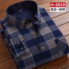 Load image into Gallery viewer, Men thermal shirt Winter Thick Flannel Warm Plaid Dress Shirts Long Sleeve Men&#39;s Work Shirts Casual Slim Fit thermo shirts 6XL
