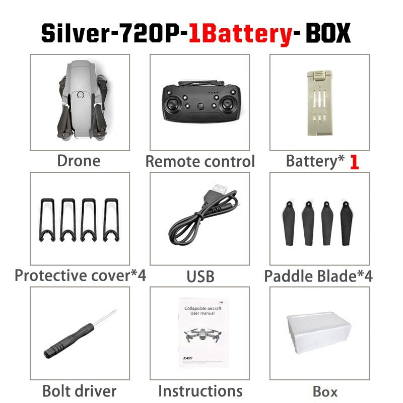 LSRC New E68pro Mini Drone Wide Angle 4K 1080P WiFi FPV Camera Drones Height Holding Mode RC Foldable Quadrotor Dron Toy Gift
