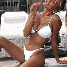 Cargar imagen en el visor de la galería, RUUHEE Brazilian Bikinis 2020 Mujer Swimwear Women Swimsuit Sexy Bikini Set Push Up Bathing Suit Beachwear Female Swimming Suit
