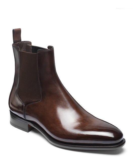 Men New Fashion Pu Leather Slip-on Ankle Boots Pointed Toe Low Heel Shoes Male Casual Classic Retro Style Chelsea Boots TV809