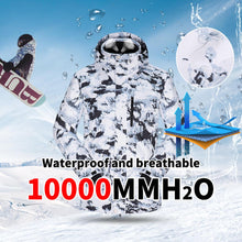 Cargar imagen en el visor de la galería, Ski Suit Men Winter Warm Windproof Waterproof Outdoor Sports Snow Jackets and Pants Hot Ski Equipment Snowboard Jacket Men Brand
