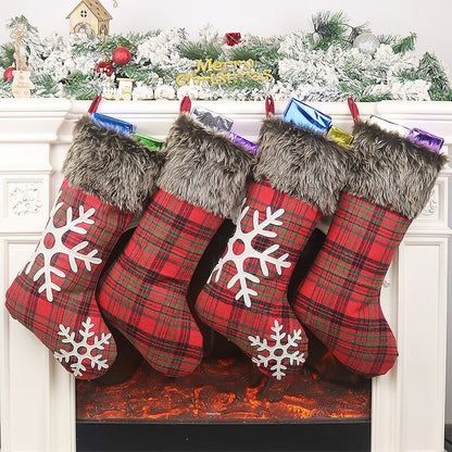 Holiday Christmas bag Stocking Ornament Chrismas Decorations for Home Christmas Tree Ornaments Gift Holders Large Stockings