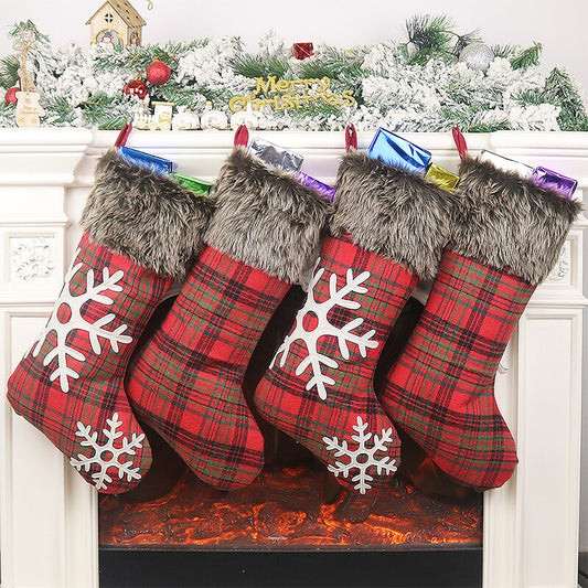 Holiday Christmas bag Stocking Ornament Chrismas Decorations for Home Christmas Tree Ornaments Gift Holders Large Stockings
