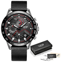 将图片加载到图库查看器，LIGE 2020 New Fashion Mens Watches with Stainless Steel Top Brand Luxury Sports Chronograph Quartz Watch Men Relogio Masculino
