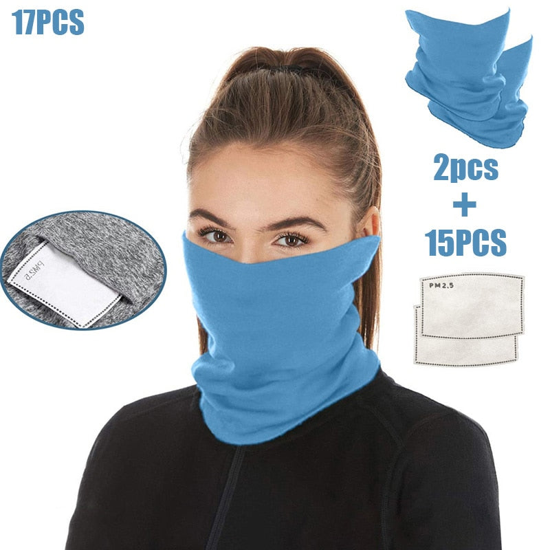 2pcs Windproof Hiking Riding Scarf Outdoor Sun Protection Bandana Ice Cycling FaceNeck Gaiter Scarf Anti-sweat Cycling Face Mask