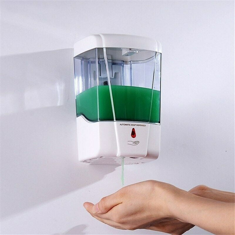 700ml Automatic Sensor Soap Dispenser Wall Mounted Bathroom Liquid Sanitizer Dispenser Touchless Kitchen Household Soap Dispense