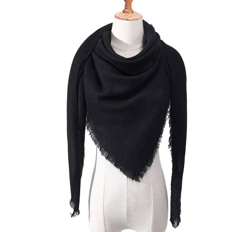 Designer 2020 knitted spring winter women scarf plaid warm cashmere scarves shawls luxury brand neck bandana pashmina lady wrap