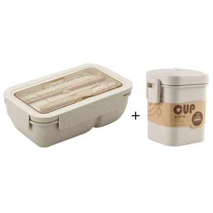 Wheat Straw Lunch Box Healthy Material Bento Boxes Microwave Dinnerware Food Storage Container Lunchbox