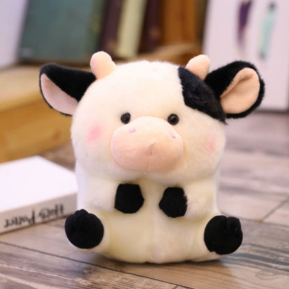 Lovely Round Shape Fat Animals Plush Toys Husky Cow Cat Owl Cute Plush Doll Kids Soft Toys Birthday Gift