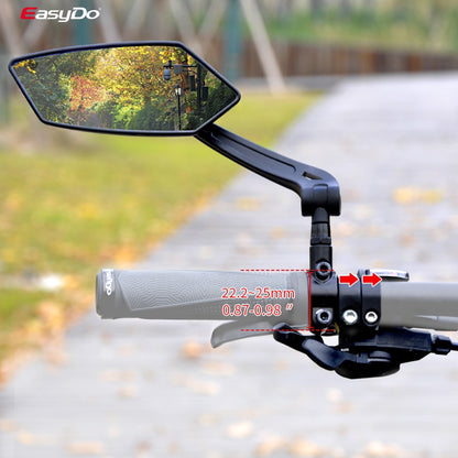 EasyDo Bicycle Rear View Mirror Bike Cycling Wide Range Back Sight Reflector Adjustable Left Right Mirror