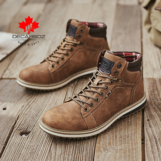 DECARSDZ Men Boots 2021 Spring New Fashion Shoes Man Outdoor Comfy Classic Male Shoes Durable Outsole Men Casual Boots