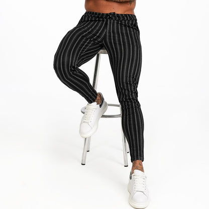 New Autumn Winter Men's Chinos Slim Fit Black Chinos Trousers for Men Stretchy Pants Thick Casual Ankle Tight Fit Street zm385