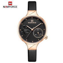 将图片加载到图库查看器，NAVIFORCE Women Watches Top Brand Luxury Fashion Female Quartz Wrist Watch Ladies Leather Waterproof Clock Girl Relogio Feminino
