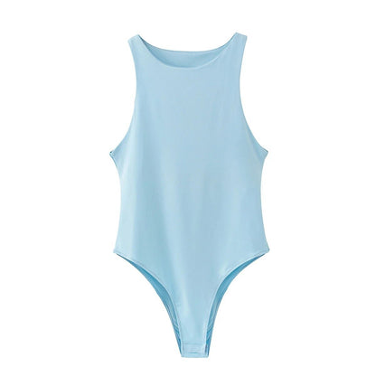 Yimunancy 5 Colors Sleeveless Bodysuit Women Solid Seamless Bodycon Bodysuit 2020 Women Ladies Skinny Bodysuit Summer Overalls